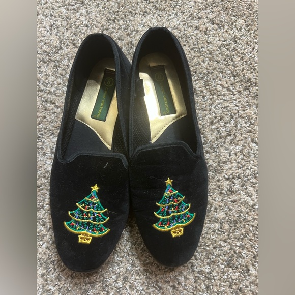 Vintage basic editions velour Christmas’s flats size 8 - Picture 2 of 10